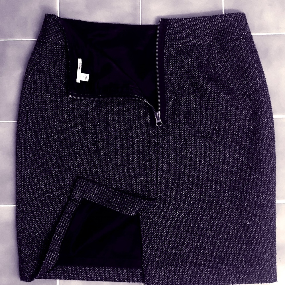 Black and White Tweed Skirt